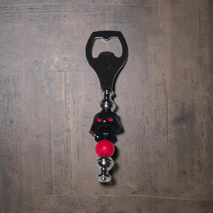 Star Wars Darth Vadar handmade beer bottle opener with metal opener and decorative beads, novelty bar accessory by Divalicious Designs in Mississauga