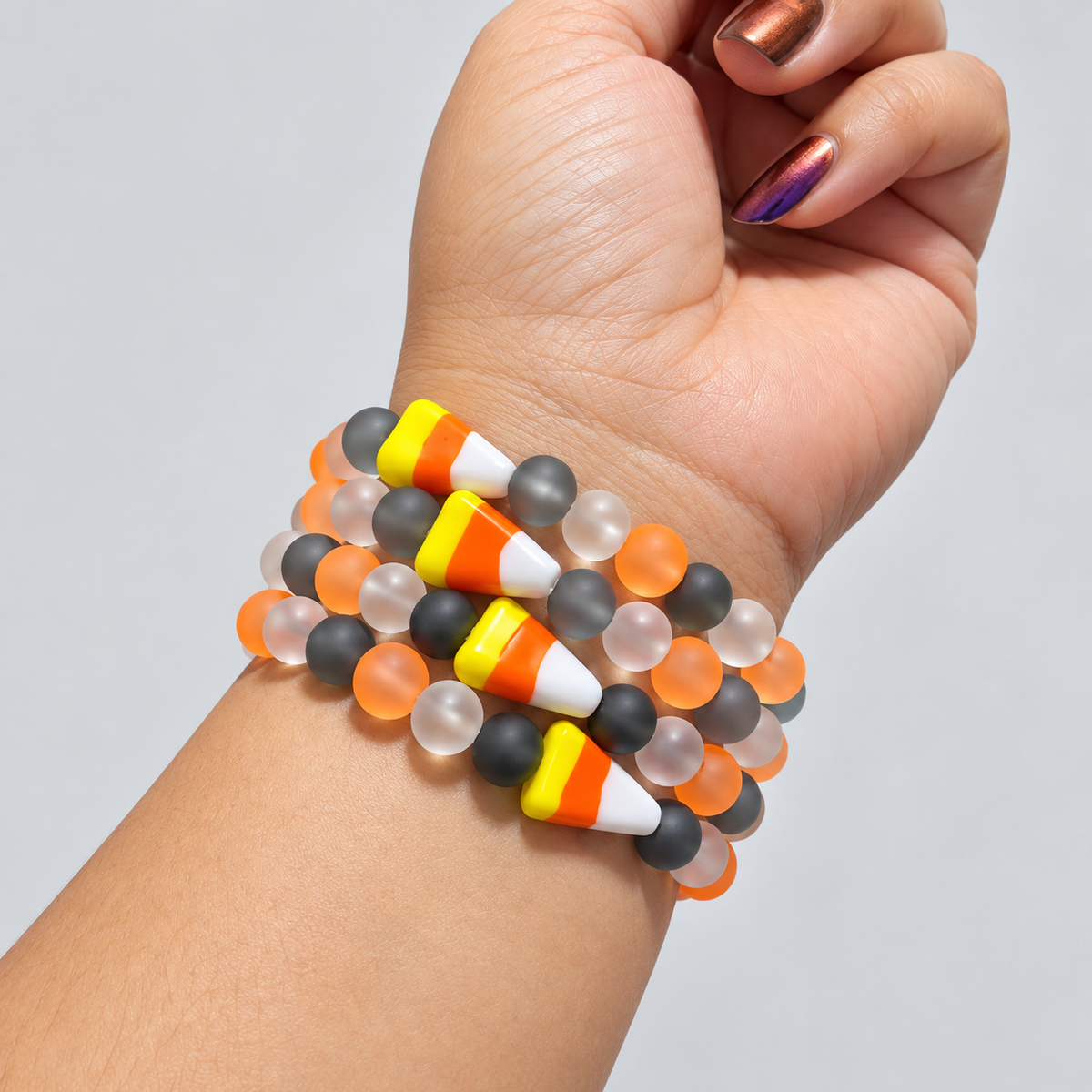 Candy Corn Glass | Halloween Beaded Bracelet