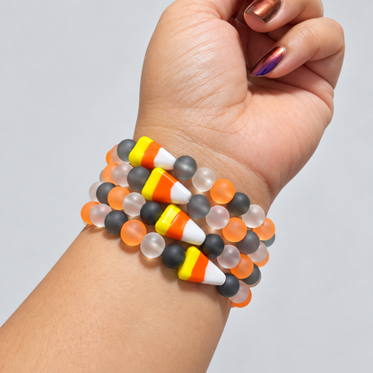 Candy Corn Glass | Halloween Beaded Bracelet