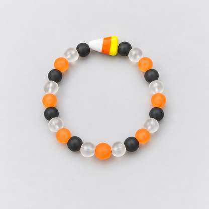 Candy Corn Glass | Halloween Beaded Bracelet