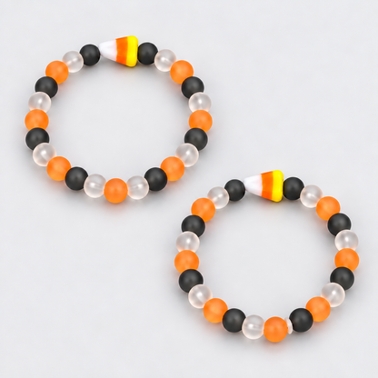 Candy Corn Glass | Halloween Beaded Bracelet