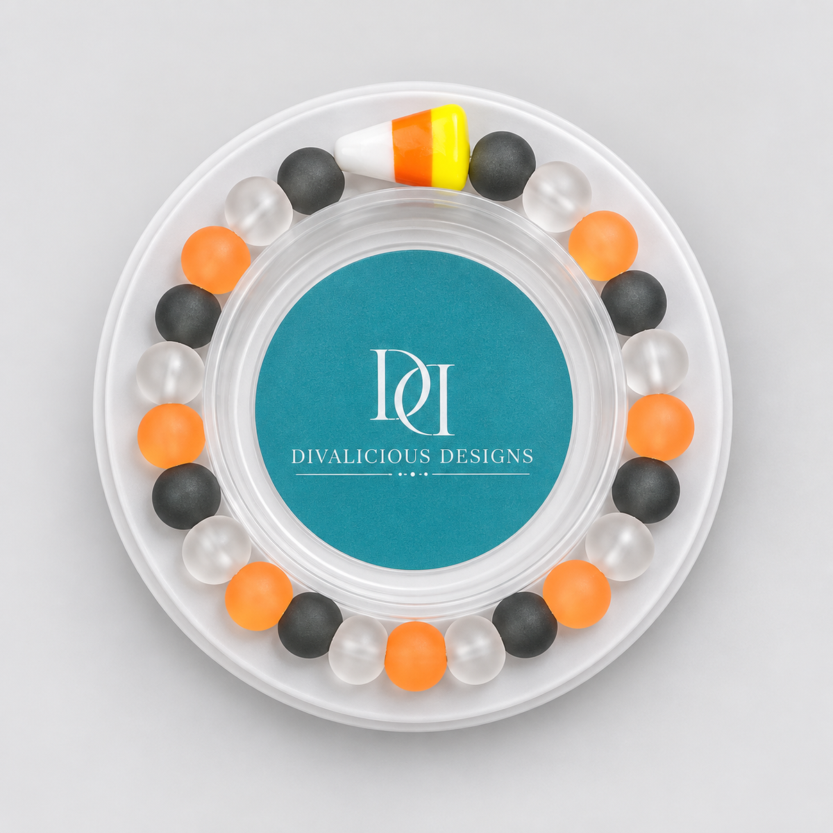 Candy Corn Glass | Halloween Beaded Bracelet
